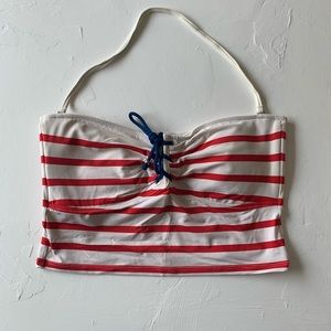 Ralph Lauren Striped Longline Bikini Top